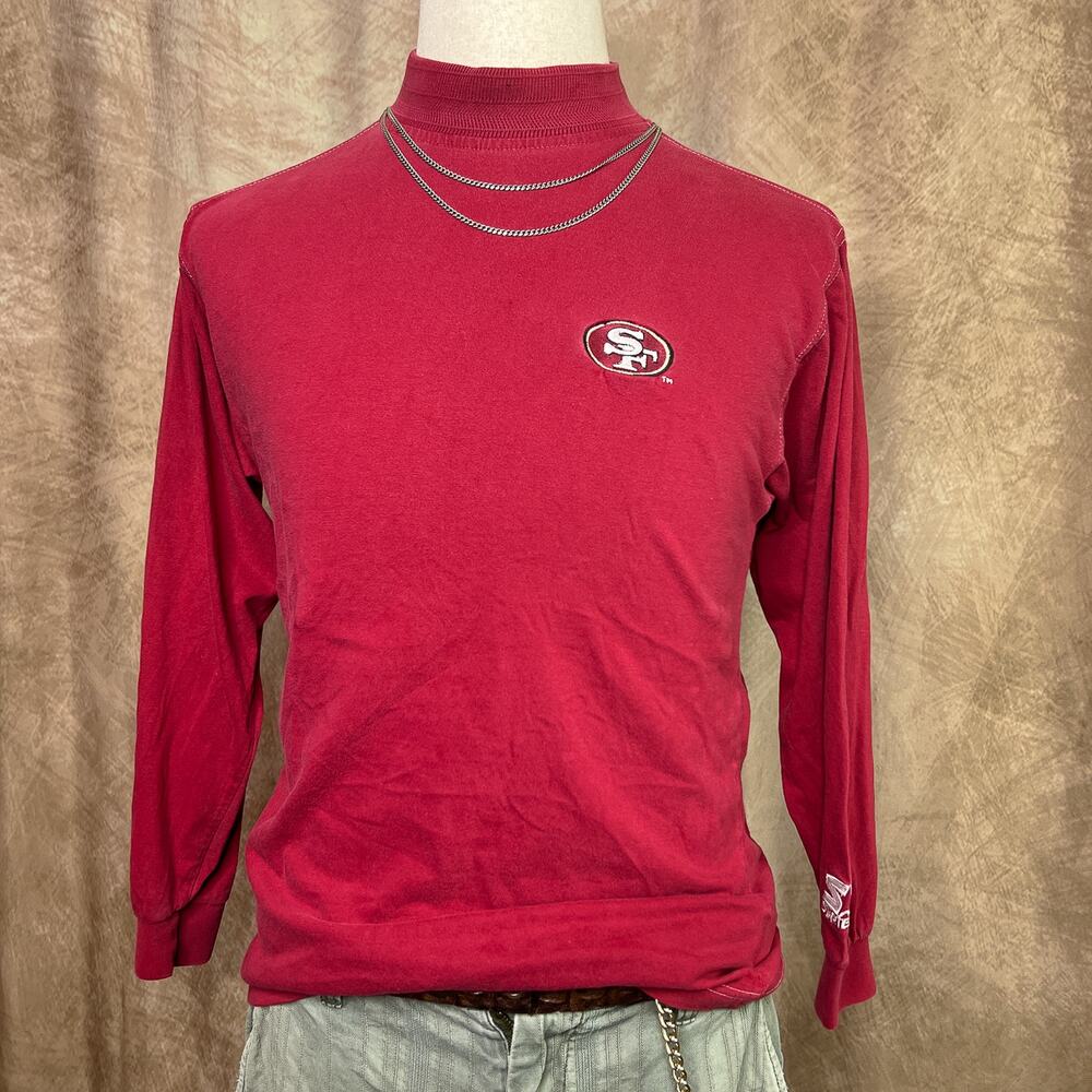 San Fransisco 49ers Shirt Embroidered Long Sleeve Mock Neck Starter Vintage 90s